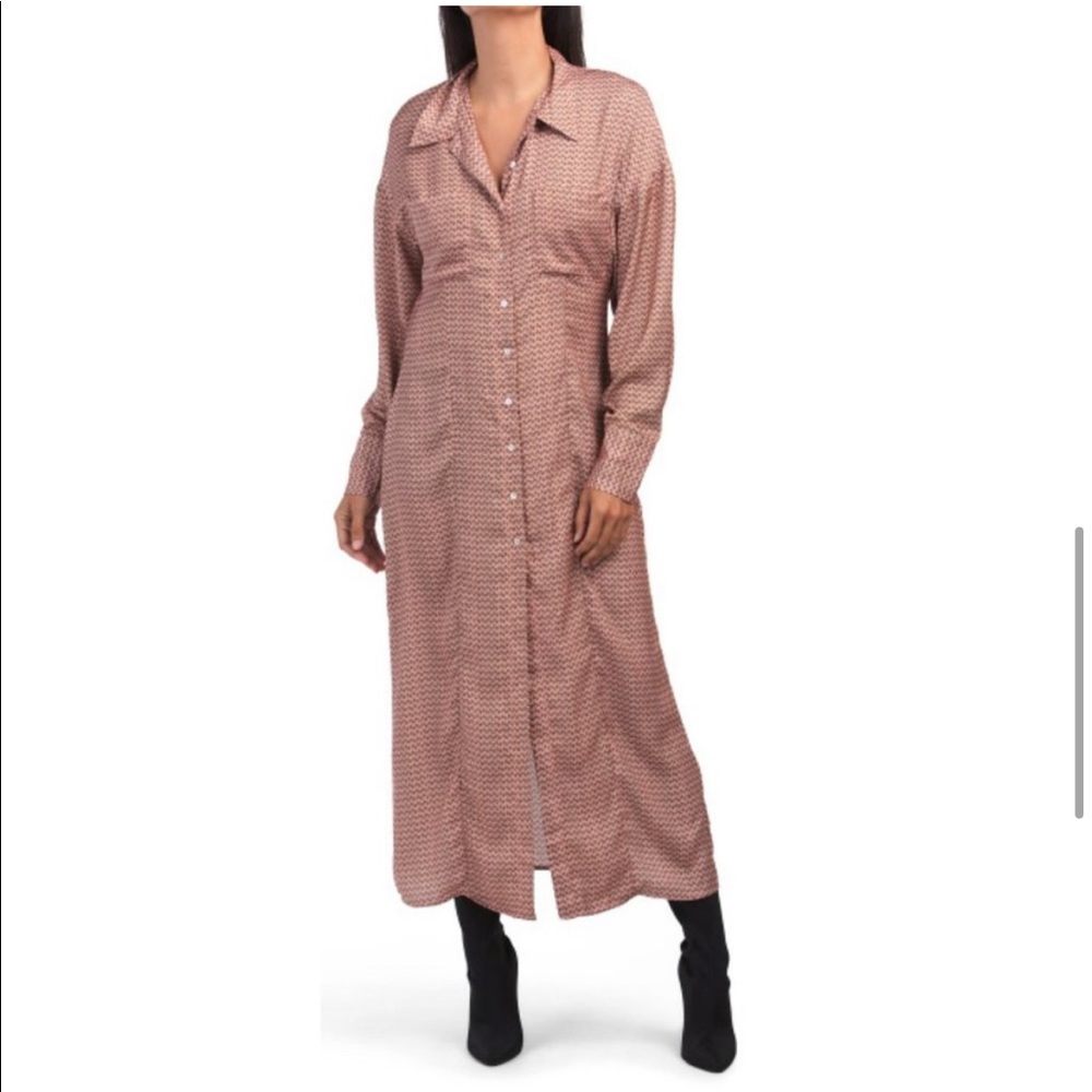 Zara Printed Patch Pocket Shirt Dress